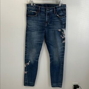 Tortoise Embroidered Jeans